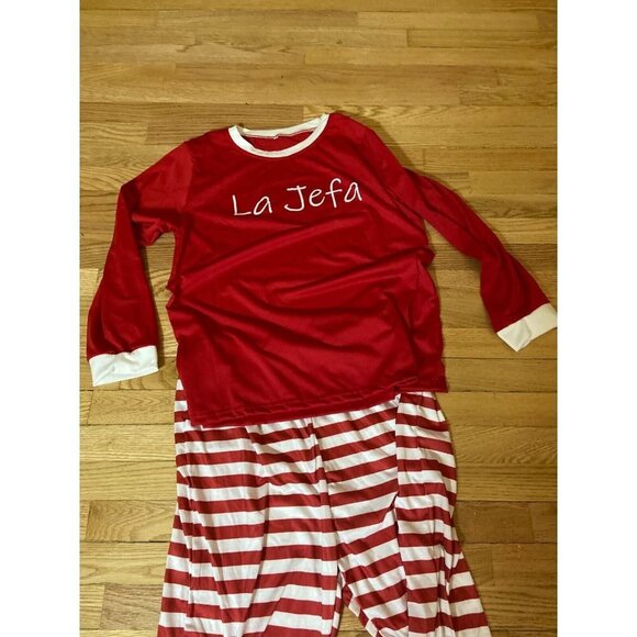 Women Long Sleeve Elastic Waist Christmas Pajamas Set "La Jefa" - Picture 13 of 15